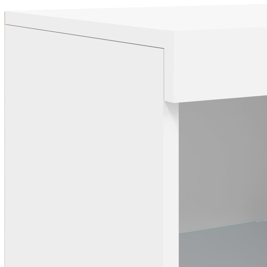 skænk med LED-lys 41x37x100 cm hvid