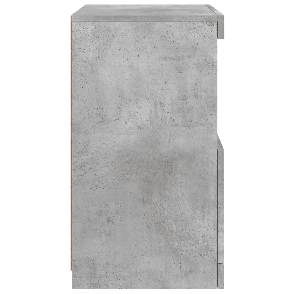skænk med LED-lys 41x37x67 cm betongrå
