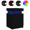 sengebord med LED-lys 35x39x55 cm sort