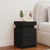 sengebord med LED-lys 35x39x55 cm sort