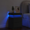 sengebord med LED-lys 35x39x55 cm sort