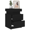 sengebord med LED-lys 35x39x55 cm sort