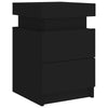 sengebord med LED-lys 35x39x55 cm sort