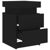 sengebord med LED-lys 35x39x55 cm sort