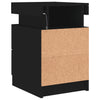 sengebord med LED-lys 35x39x55 cm sort