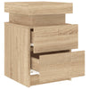sengeborde 2 stk. med LED-lys 35x39x55 cm sonoma-eg