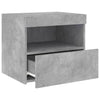 sengebord med LED-lys 50x40x45 cm betongrå
