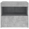 sengebord med LED-lys 50x40x45 cm betongrå