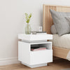 sengebord med LED-lys 40x39x48,5 cm hvid