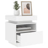 sengebord med LED-lys 40x39x48,5 cm hvid