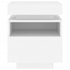 sengebord med LED-lys 40x39x48,5 cm hvid