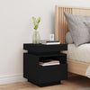 sengebord med LED-lys 40x39x48,5 cm sort