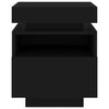 sengebord med LED-lys 40x39x48,5 cm sort
