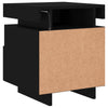 sengebord med LED-lys 40x39x48,5 cm sort