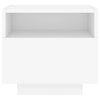 sengeborde 2 stk. med LED-lys 40x39x37 cm hvid