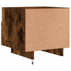 sengebord med LED-lys 40x39x37 cm røget egetræsfarve