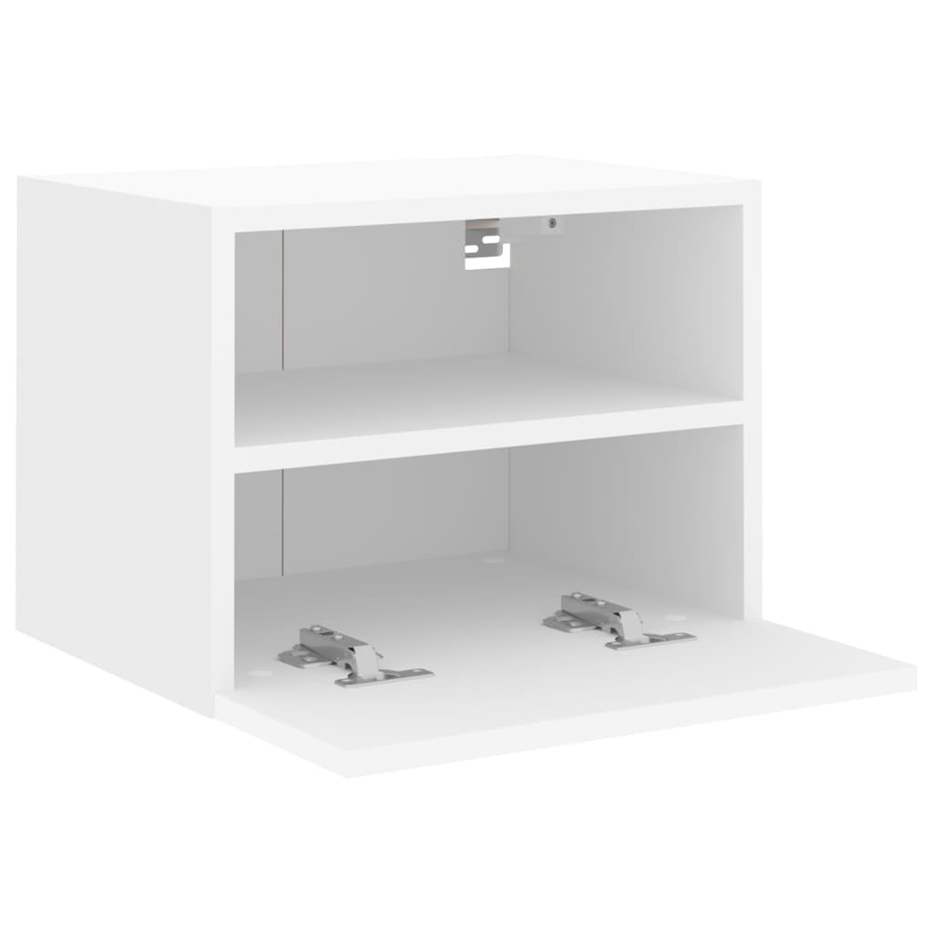 væghængte tv-borde 2 stk. 40x30x30 cm konstrueret træ hvid