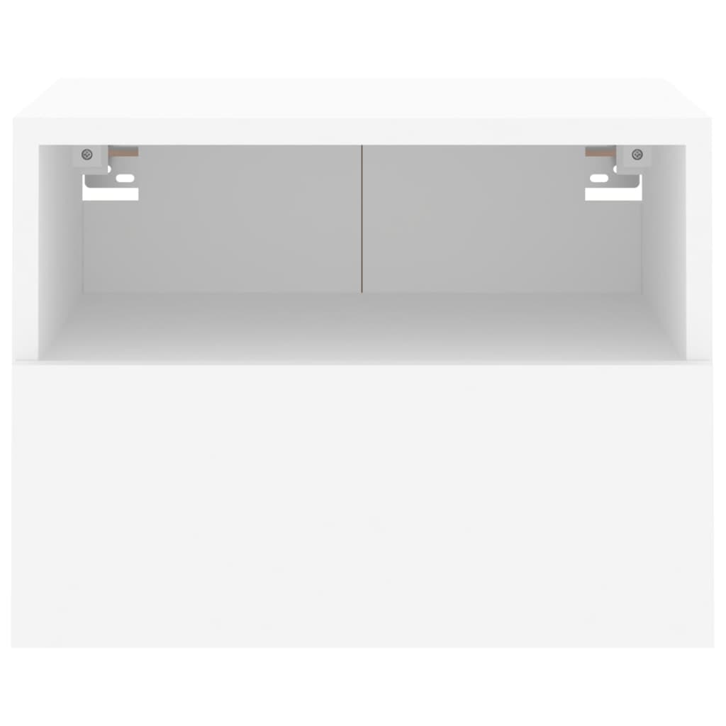 væghængte tv-borde 2 stk. 40x30x30 cm konstrueret træ hvid