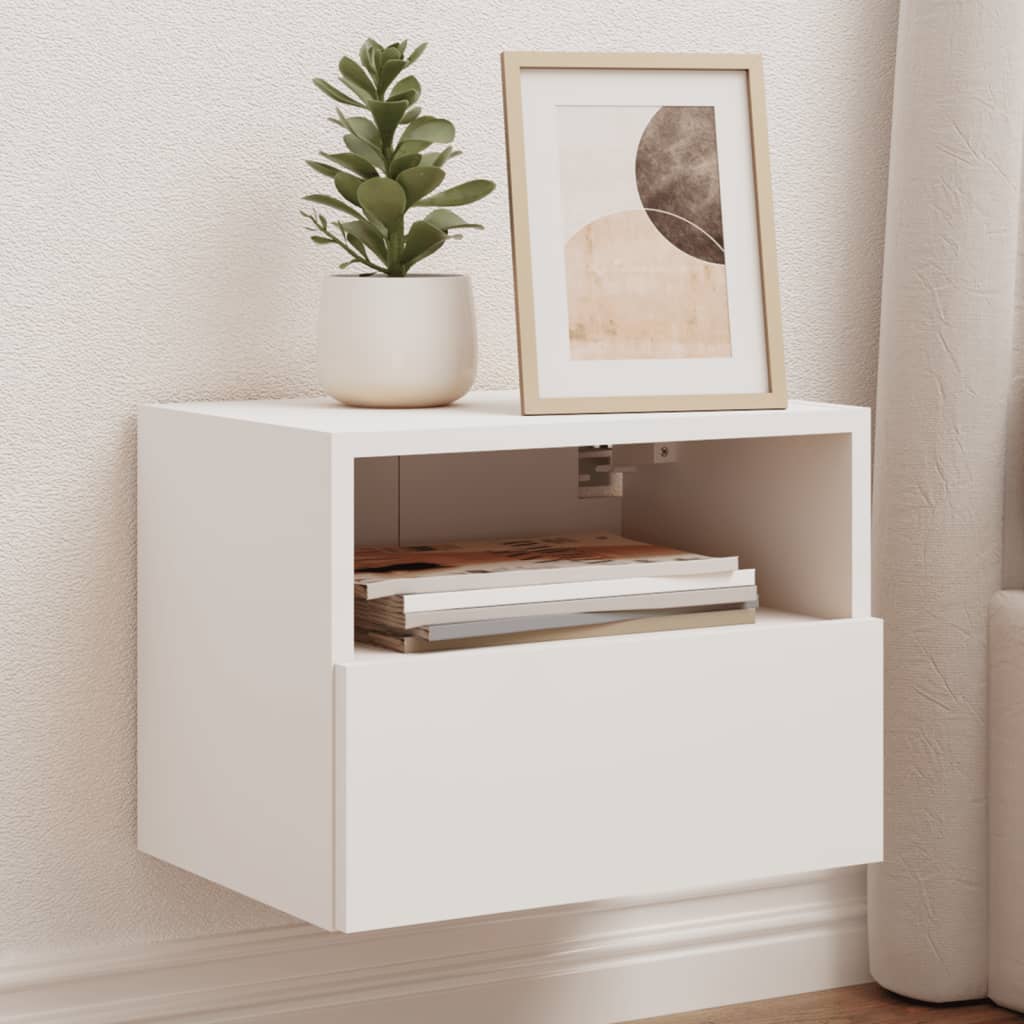 væghængte tv-borde 2 stk. 40x30x30 cm konstrueret træ hvid