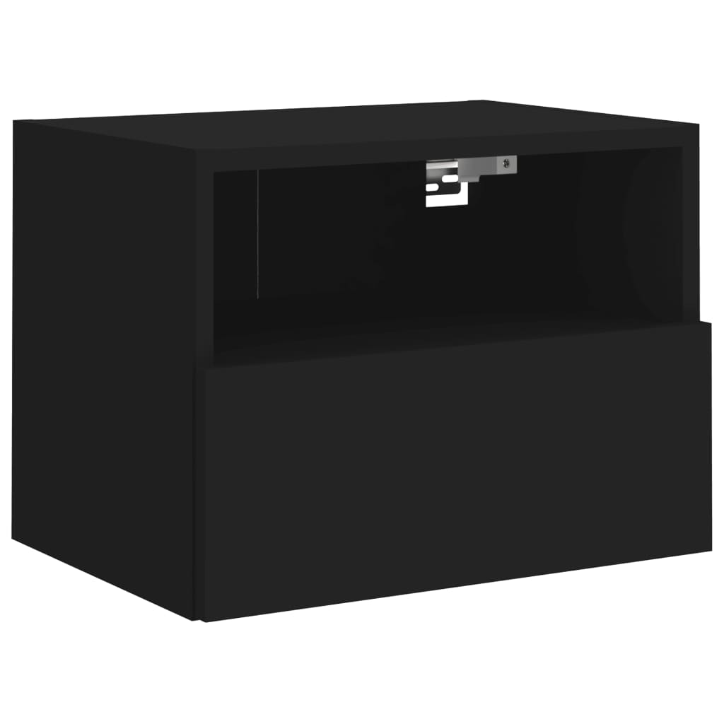væghængt tv-bord 40x30x30 cm konstrueret træ sort