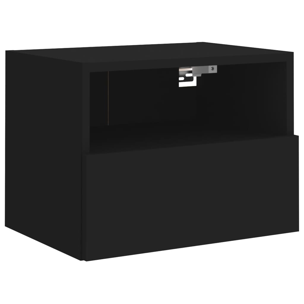 væghængte tv-borde 2 stk. 40x30x30 cm konstrueret træ sort