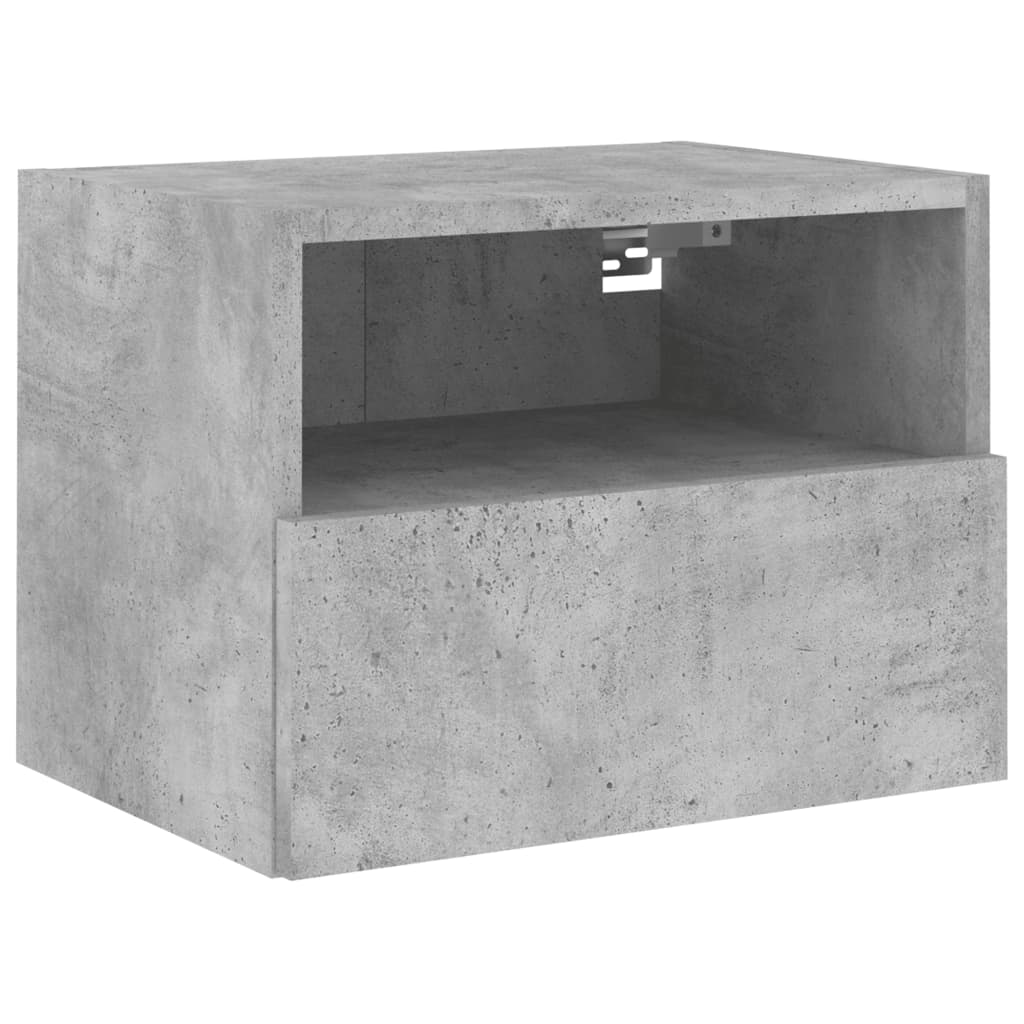 væghængte tv-borde 2 stk. 40x30x30 cm konstrueret træ betongrå