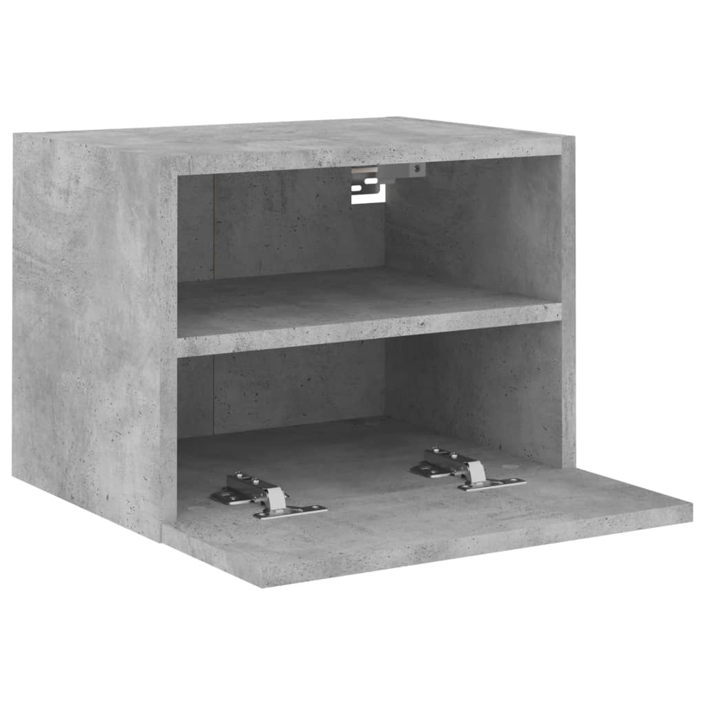 væghængte tv-borde 2 stk. 40x30x30 cm konstrueret træ betongrå