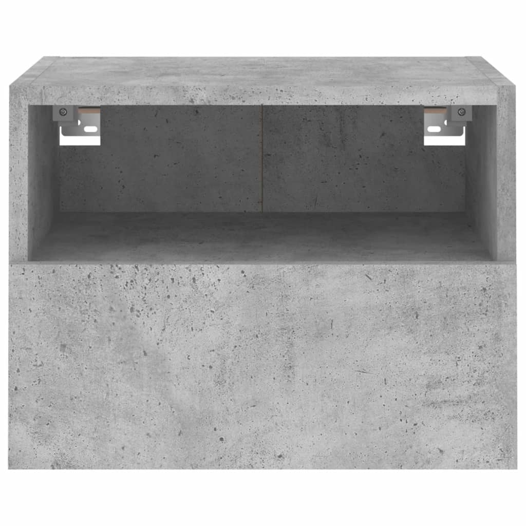 væghængte tv-borde 2 stk. 40x30x30 cm konstrueret træ betongrå