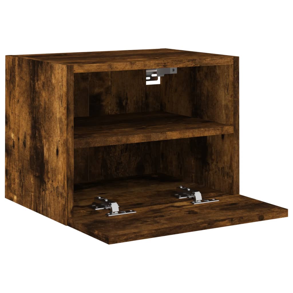 væghængt tv-bord 40x30x30 cm konstrueret træ røget sonoma-eg