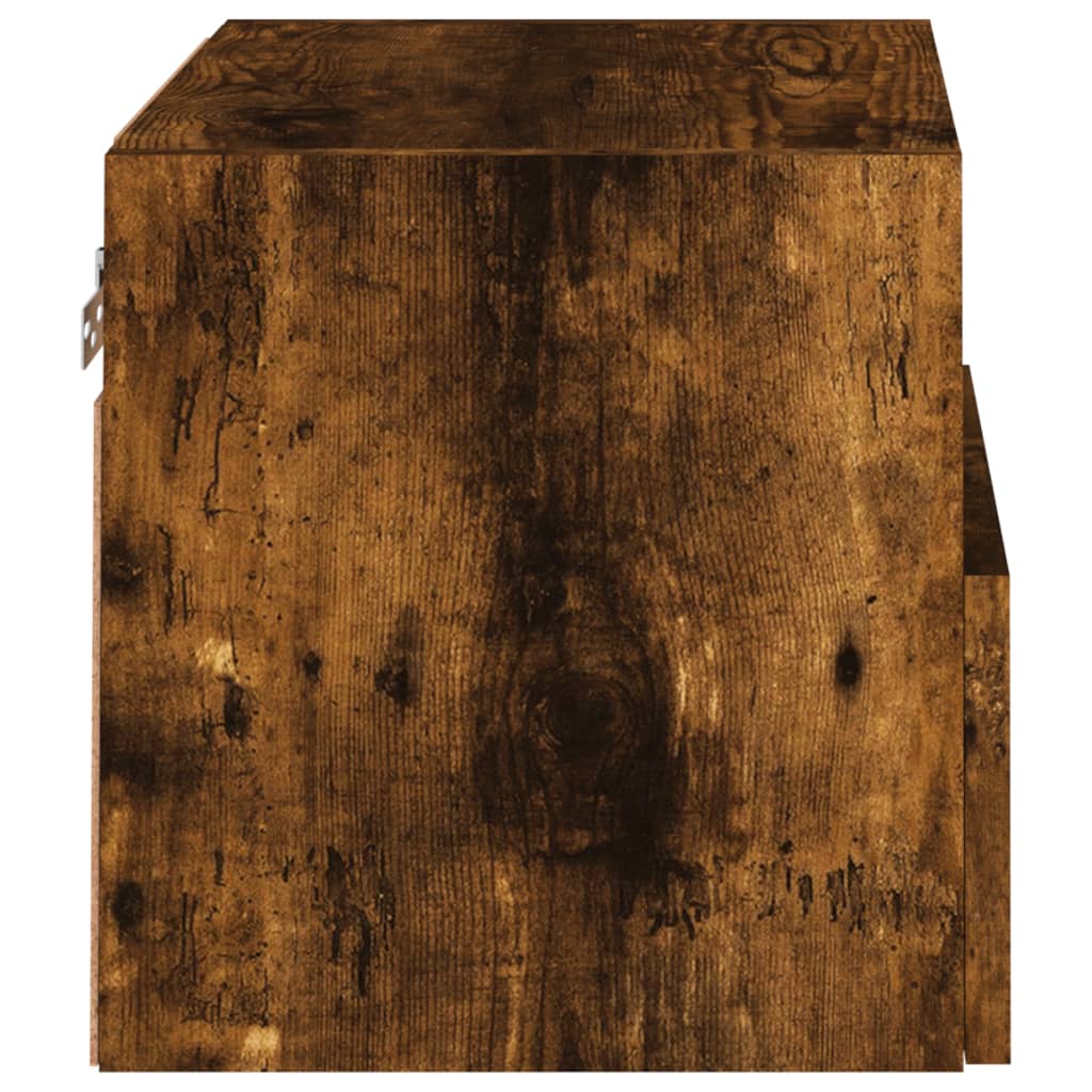 væghængt tv-bord 40x30x30 cm konstrueret træ røget sonoma-eg