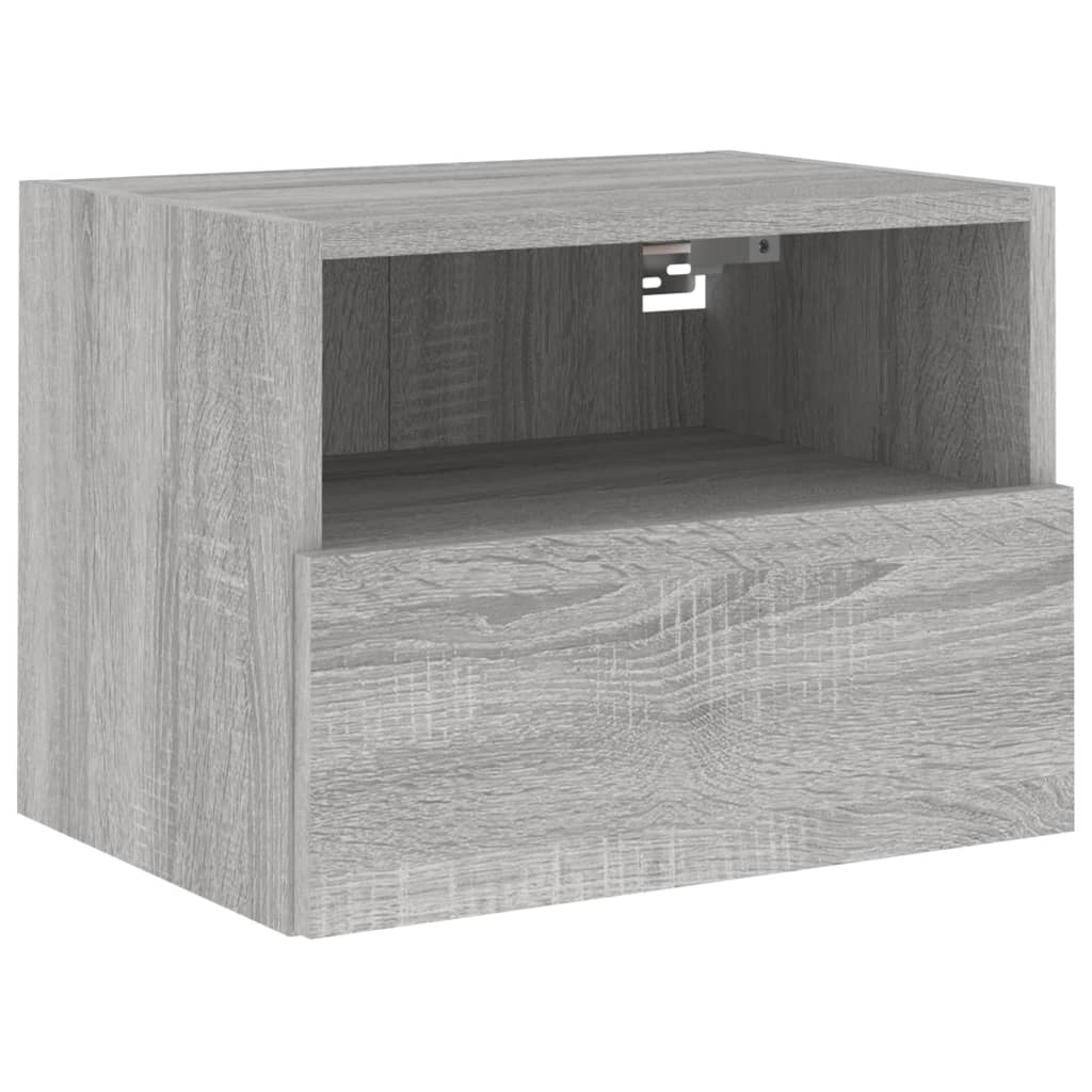 væghængt tv-bord 40x30x30 cm konstrueret træ grå sonoma-eg