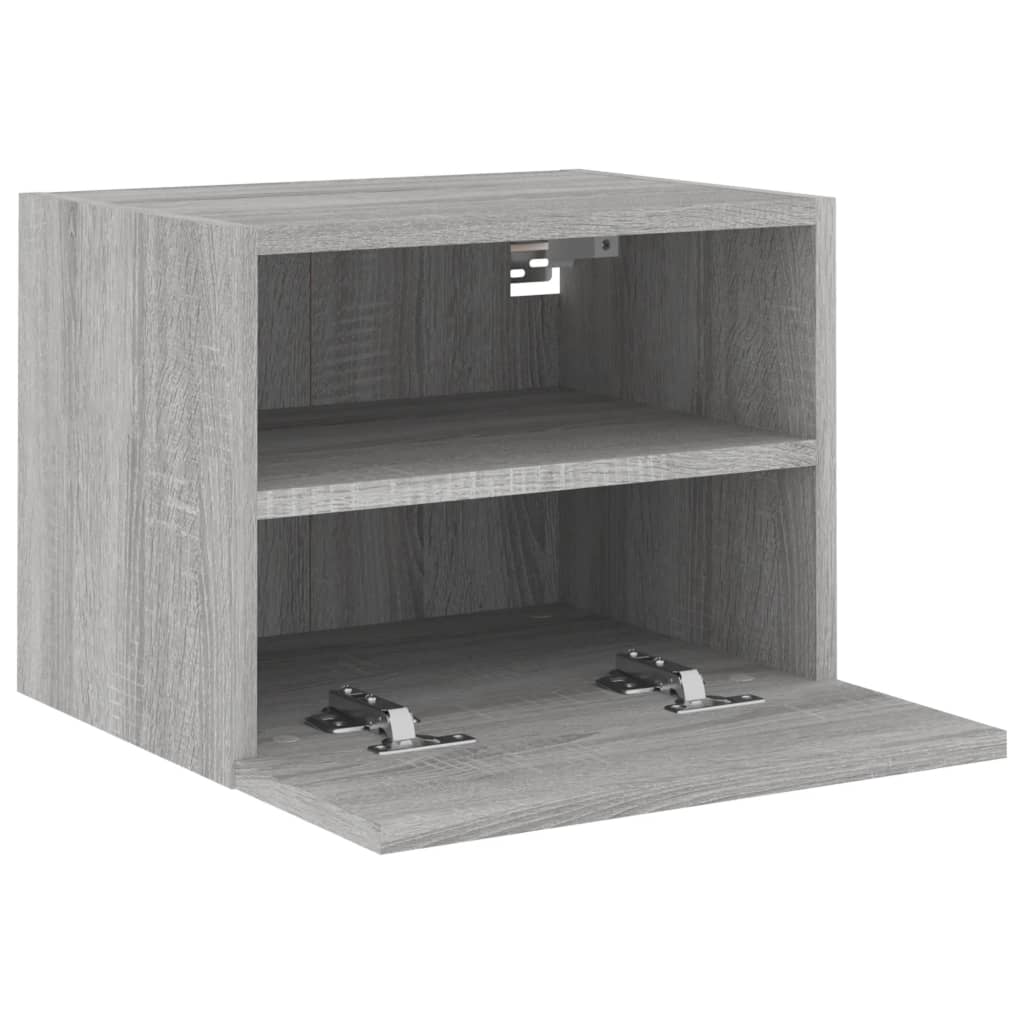 væghængt tv-bord 40x30x30 cm konstrueret træ grå sonoma-eg