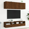 væghængt tv-bord 40x30x30 cm konstrueret træ røget brunt eg