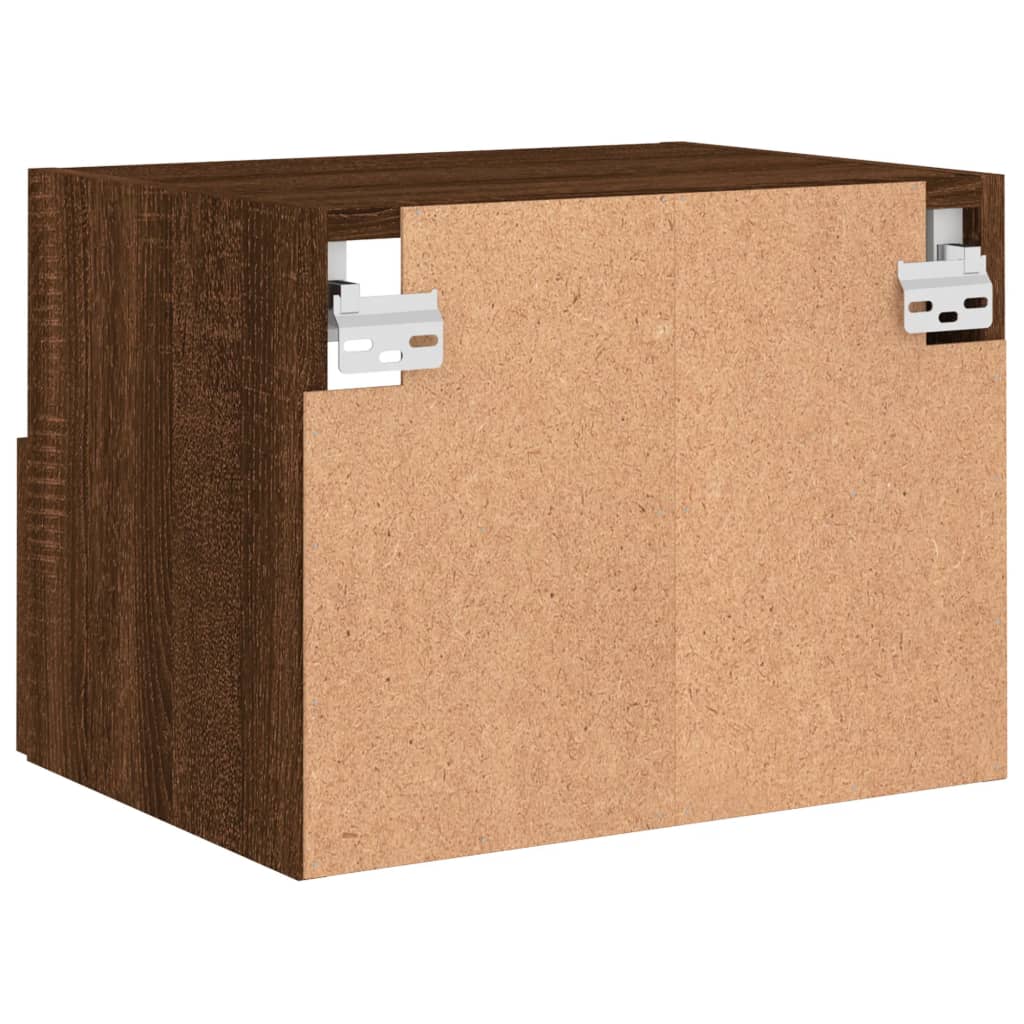 væghængt tv-bord 40x30x30 cm konstrueret træ røget brunt eg
