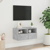 væghængt tv-bord 60x30x30 cm konstrueret træ betongrå