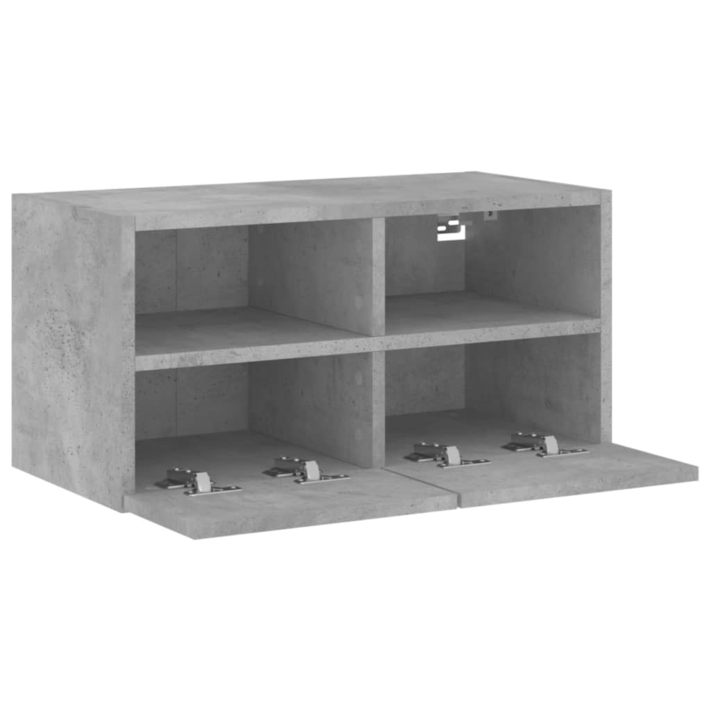 væghængt tv-bord 60x30x30 cm konstrueret træ betongrå