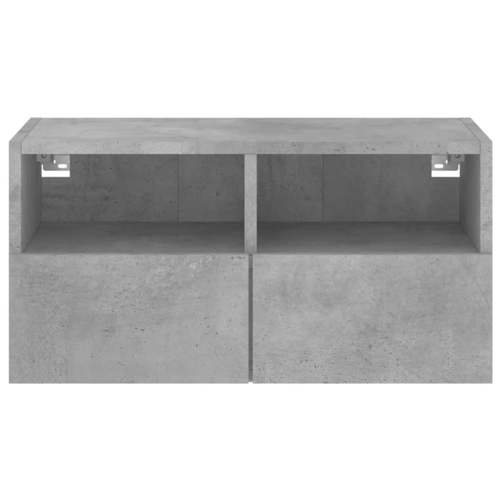 væghængt tv-bord 60x30x30 cm konstrueret træ betongrå