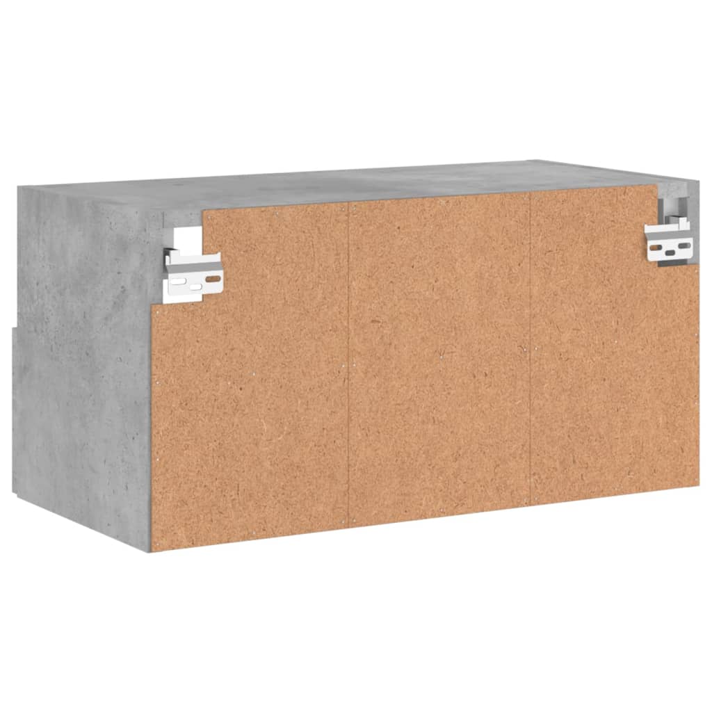 væghængt tv-bord 60x30x30 cm konstrueret træ betongrå