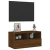 væghængt tv-bord 60x30x30 cm konstrueret træ brun egetræsfarve
