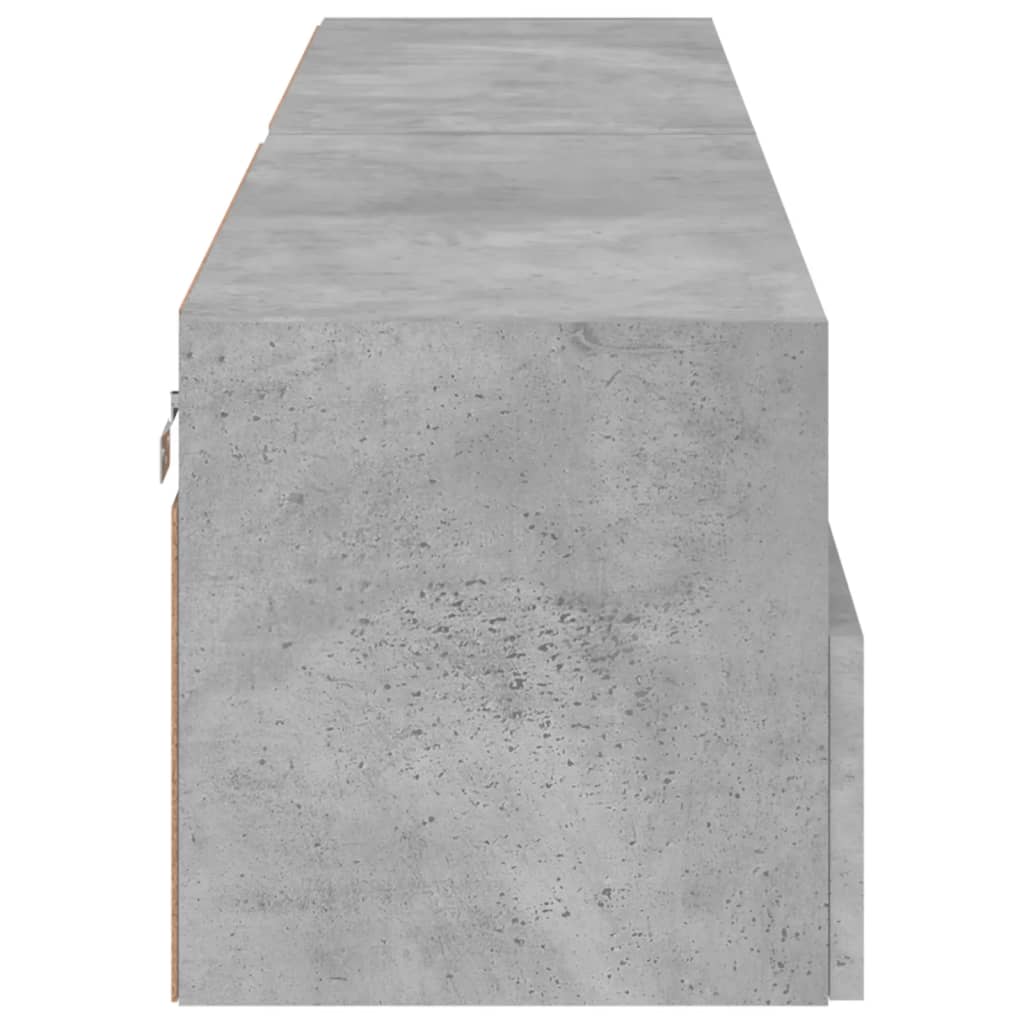 væghængte tv-borde 2 stk. 80x30x30 cm konstrueret træ betongrå