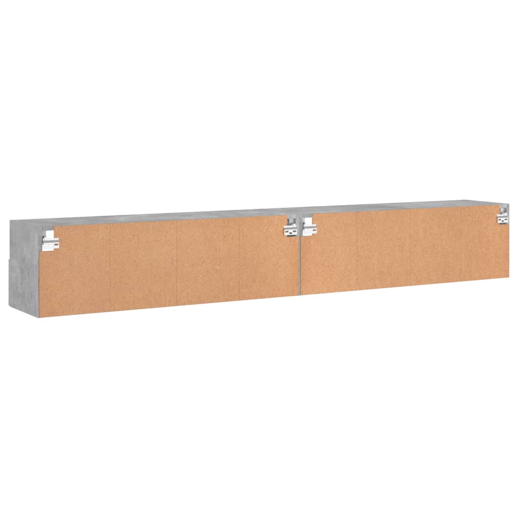 væghængte tv-borde 2 stk. 100x30x30 cm konstrueret træ betongrå