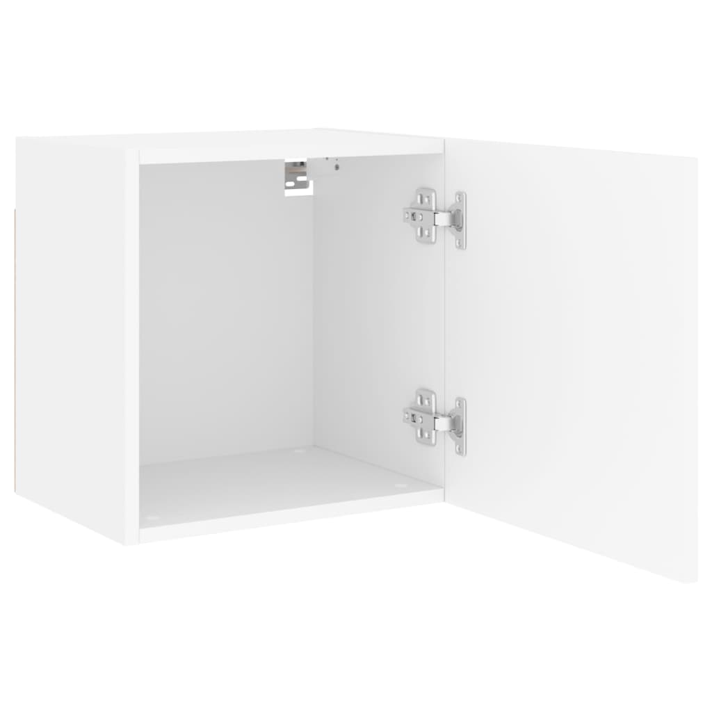 væghængte tv-borde 2 stk. 40,5x30x40 cm konstrueret træ hvid