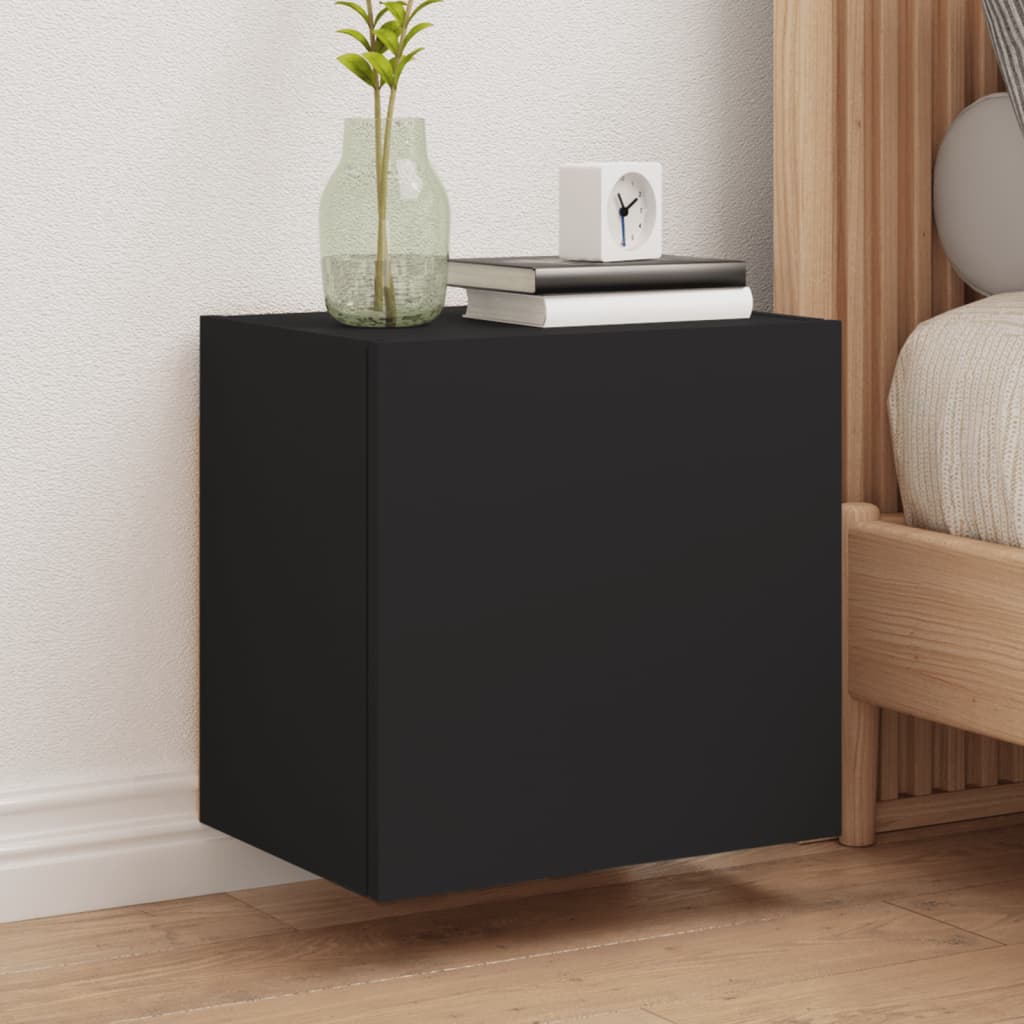 væghængte tv-borde 2 stk. 40,5x30x40 cm konstrueret træ sort