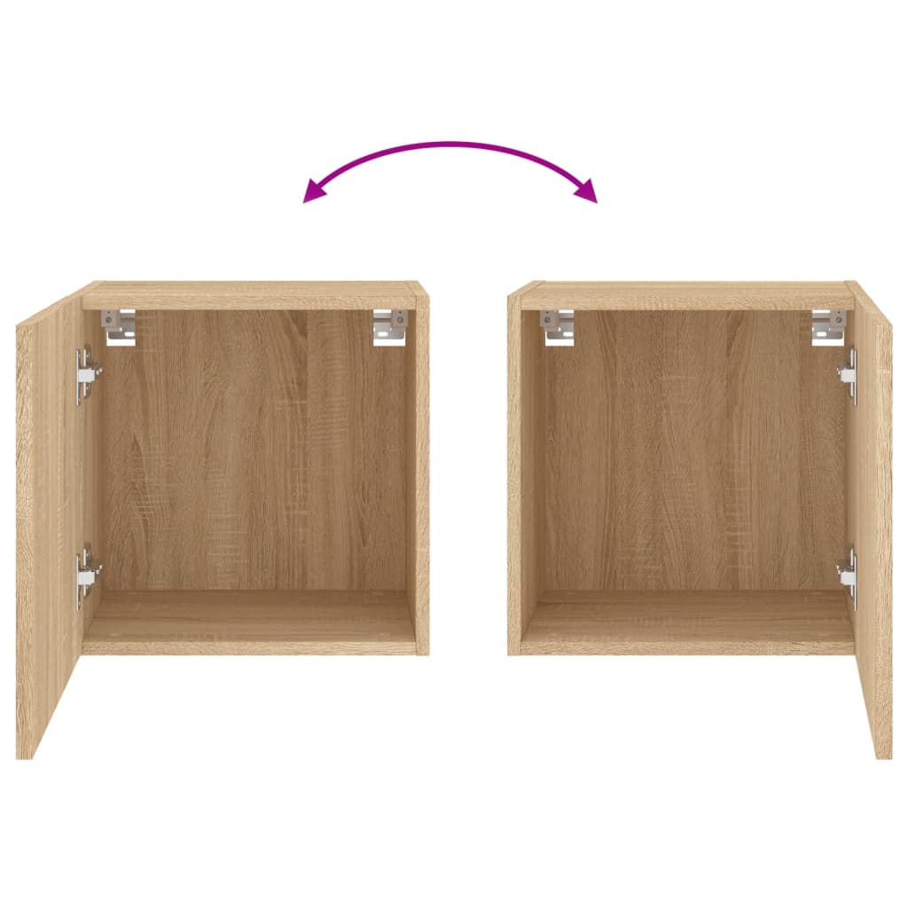 væghængt tv-bord 40,5x30x40 cm konstrueret træ sonoma-eg