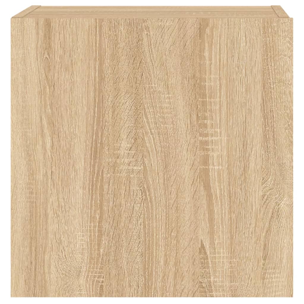 væghængt tv-bord 2 stk. 40,5x30x40 cm konstrueret træ sonoma-eg