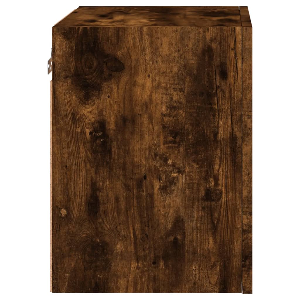 tv-borde til væg 2 stk. 40,5x30x40 cm konstrueret træ røget eg