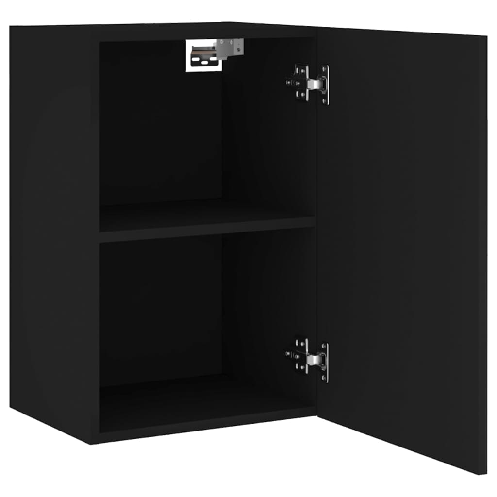 væghængt tv-bord 40,5x30x60 cm konstrueret træ sort