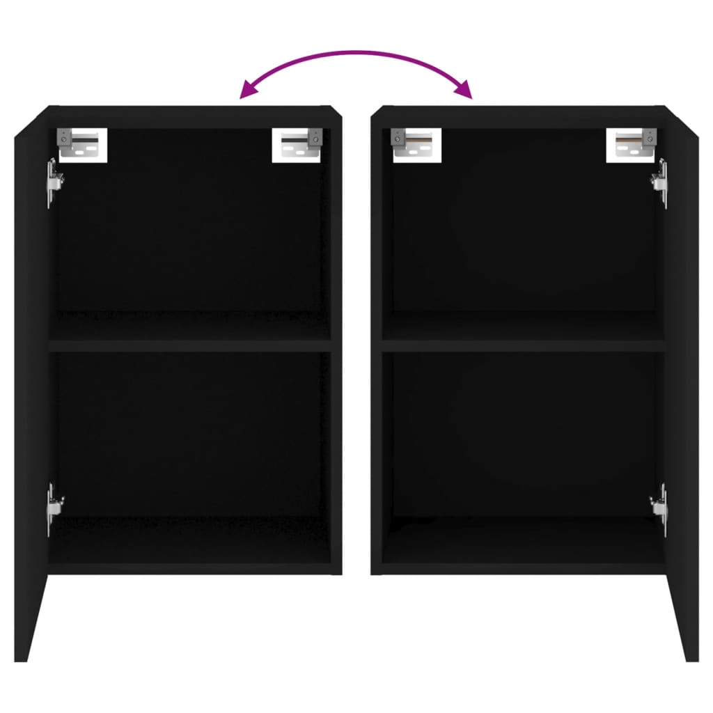 væghængt tv-bord 40,5x30x60 cm konstrueret træ sort