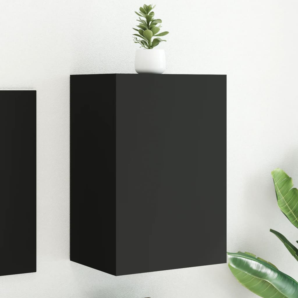 væghængt tv-bord 40,5x30x60 cm konstrueret træ sort
