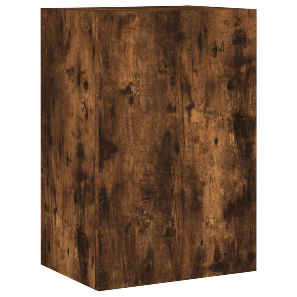 væghængt tv-bord 40,5x30x60 cm konstrueret træ røget egetræ